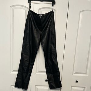 Women’s genuine black leather pants